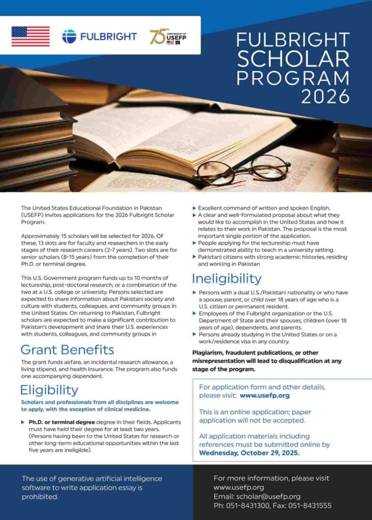 USEFP Fulbright Scholar Program 2026 in USA Fully Funded