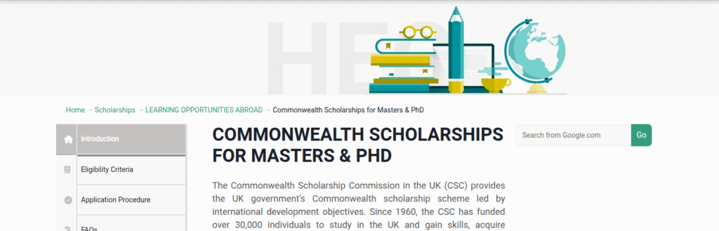 HEC Scholarship Commonwealth 2026 in UK Fully Funded