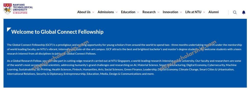 NTU Global Connect Fellowship 2026 in Singapore Fully Funded