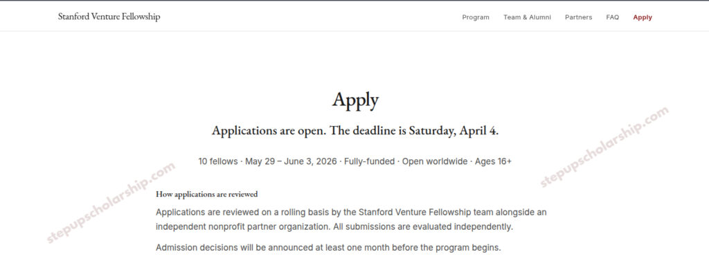 Stanford Venture Fellowship 2026 Programs and Salary (Complete Detail)